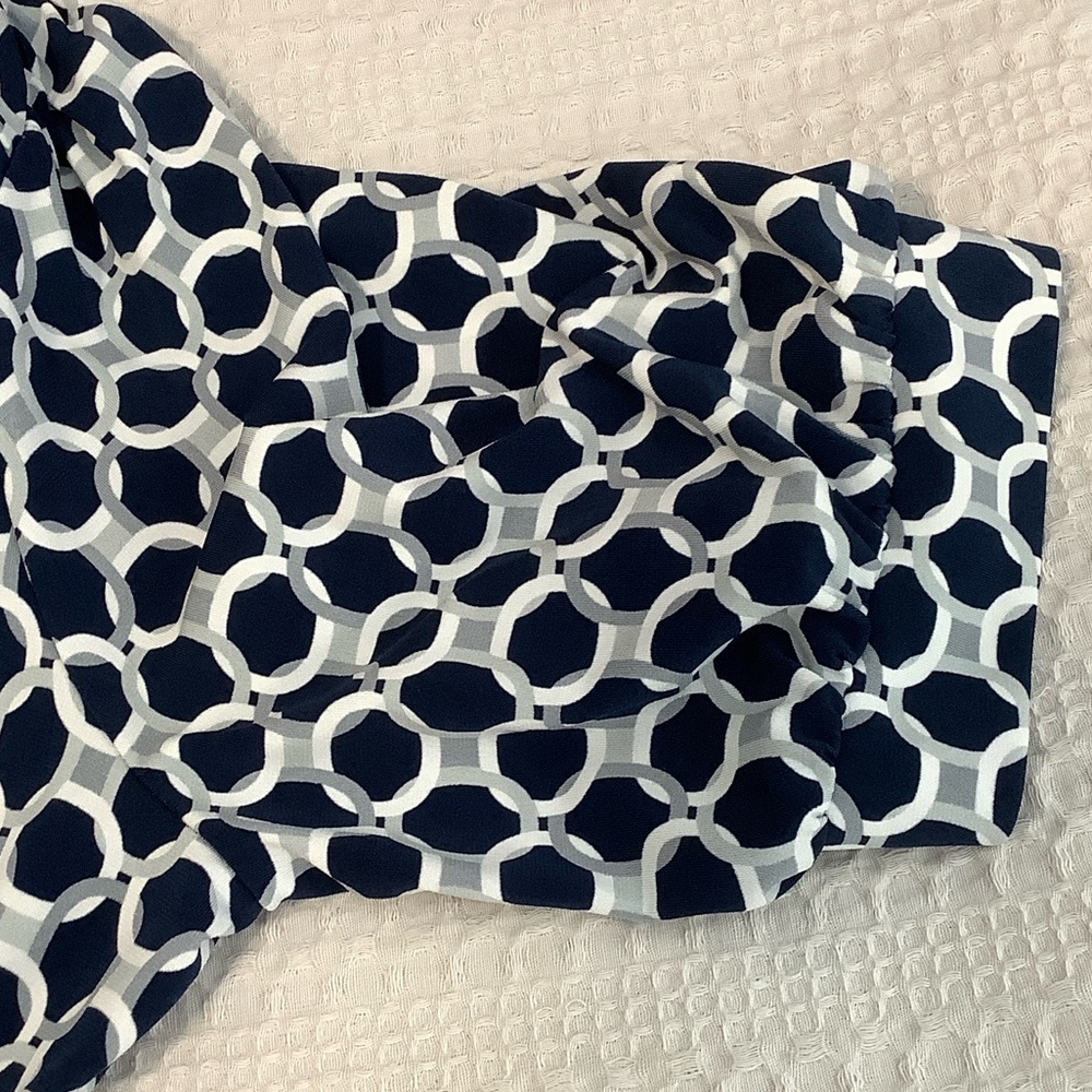 Michael Kors Navy and White Patterned Dress - Picture 4 of 7